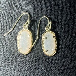 Kendra Scott Gold and Cream Drop Earrings